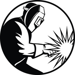 Welder Welding Torch Vector Silhouette