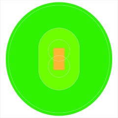 Cricket Field. Design of sport court. Simple symbol and background. Vector Illustration isolated on a white background