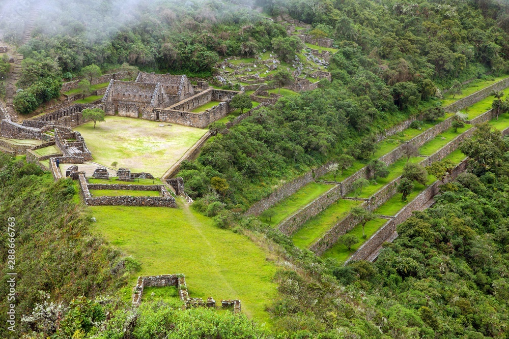 Wall mural choquequirao, one of the best inca ruins in peru