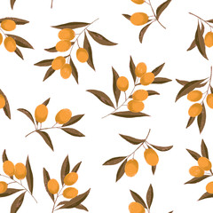 Vintage leaves texture pattern. Hand drawn floral background. Seamless pattern can be used for wallpaper, pattern fills, web page background, surface textures