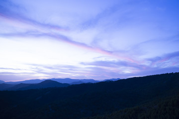 Crystal blue sky with mountains