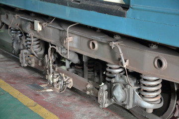 Part of a heavy brake system with shock absorbers for a passenger train