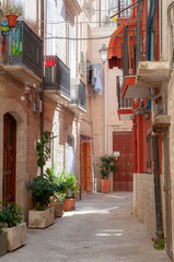 Fototapeta na wymiar Oldtown street in Barletta city, region Puglia, Southern Italy