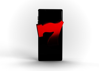 Slot Machine Online Casino Mobile Smartphone Game Icons and Symbols 3D Render