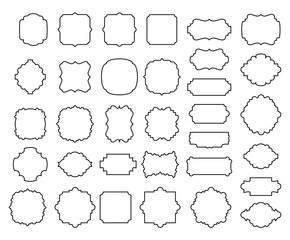 Borders and frames collection, grey decorative sketch handdrawn inky style and vignette sign