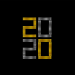 2020 golden numbers illustration