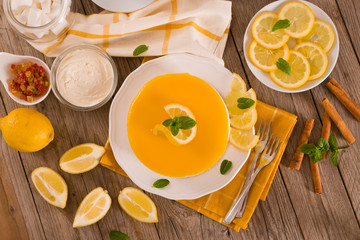 Lemon and mascarpone cheesecake.