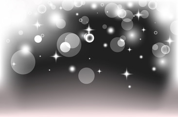 Abstract background vector design with white silver bokeh concept. Soft gradient color texture with blur and light effect