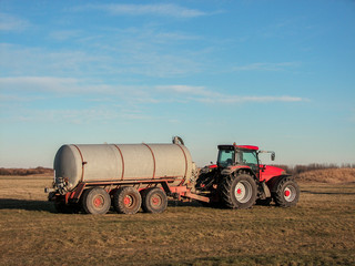 Obraz premium old tractor in a field
