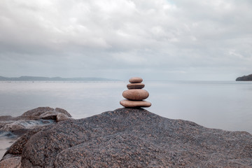 stack of stones on the beach