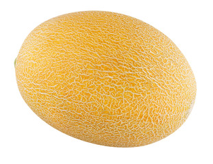 ripe yellow melon isolated on white background