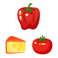 Vector illustration of food and flavors icon. Set of food and ingredient vector icon for stock.