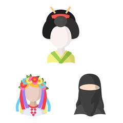 Vector illustration of nation and race icon. Set of nation and user stock vector illustration.