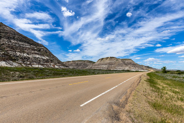 The Landscape at the Hoodoos of Drumheller in Alberta Canada
