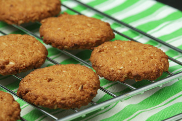 Fresh-baked cookies ready in the table