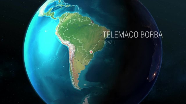 Brazil - Telemaco Borba - Zooming from space to earth