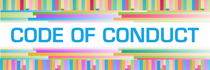 Code Of Conduct Colorful Lines Background Text 
