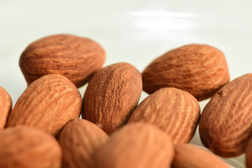 Almonds isolated on white background