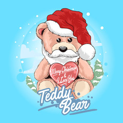 TEDDY BEAR SANTA CLAUS WITH CHRISTMAS HAT 