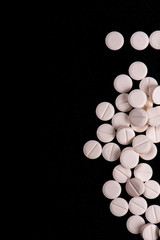 pills close up. treatment of the disease.
