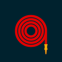 Fire hose reel icon on blue background