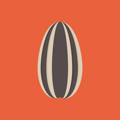 Sunflower seed icon on orange background