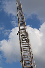 fire truck crane in the sky