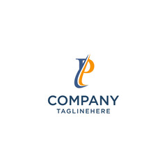 Fototapeta na wymiar letter P luxury swoosh corporate logo design concept template
