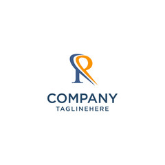 letter R luxury swoosh corporate logo design concept template