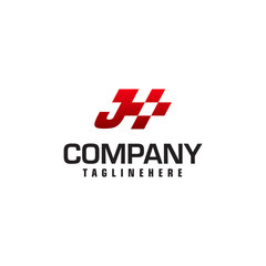 Auto speed letter J logo template vector illustration