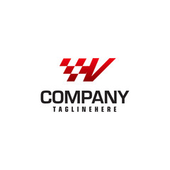 Auto speed letter V logo template vector illustration