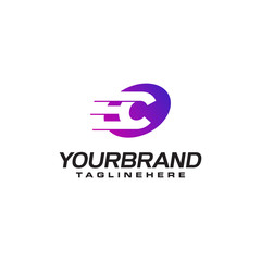 Abstract letter C logo with fast speed lines fast speed moving delivery concept design