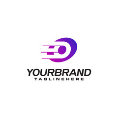 Obraz premium Abstract letter O logo with fast speed lines fast speed moving delivery concept design