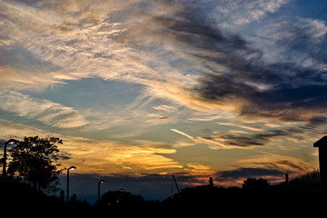 Fototapeta premium Evening clouds over the city of Athens