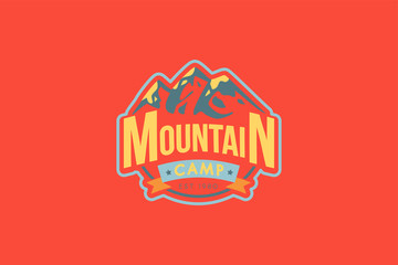 Mountain camp vector logo template