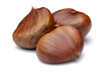 Chestnuts isolated on white background