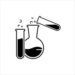 Laboratory Glass Beaker And Test Tube Icon Design