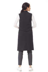 indian business woman executive posing in woolen official long cardigan jacket trousers sneakers shoes full body length