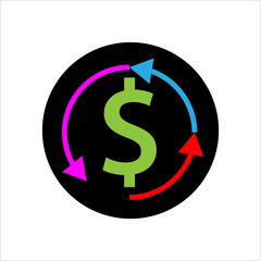 Money Back Dollar Icon Design