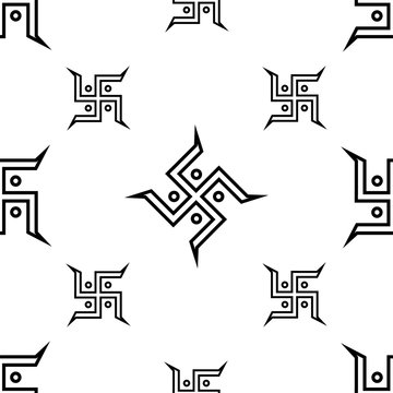 Swastica Symbol The Holy Motifseamless Pattern