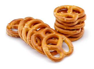 Pretzel crackers isolated on white background