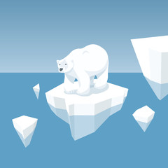 Melting Iceberg And White Bear