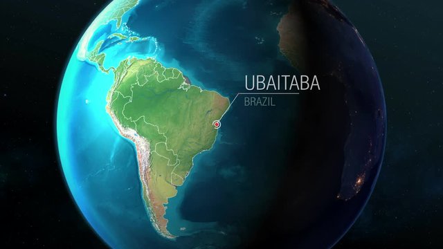 Brazil - Ubaitaba - Zooming from space to earth