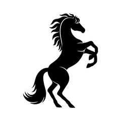 Obraz na płótnie Canvas Black horse sign on a white background.