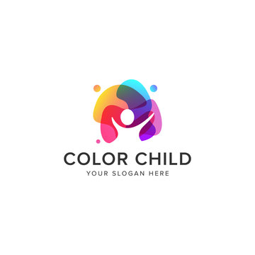 Color child logo vector icon