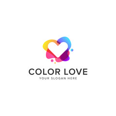 Color love logo vector icon