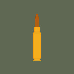 Rifle bullet icon on green background