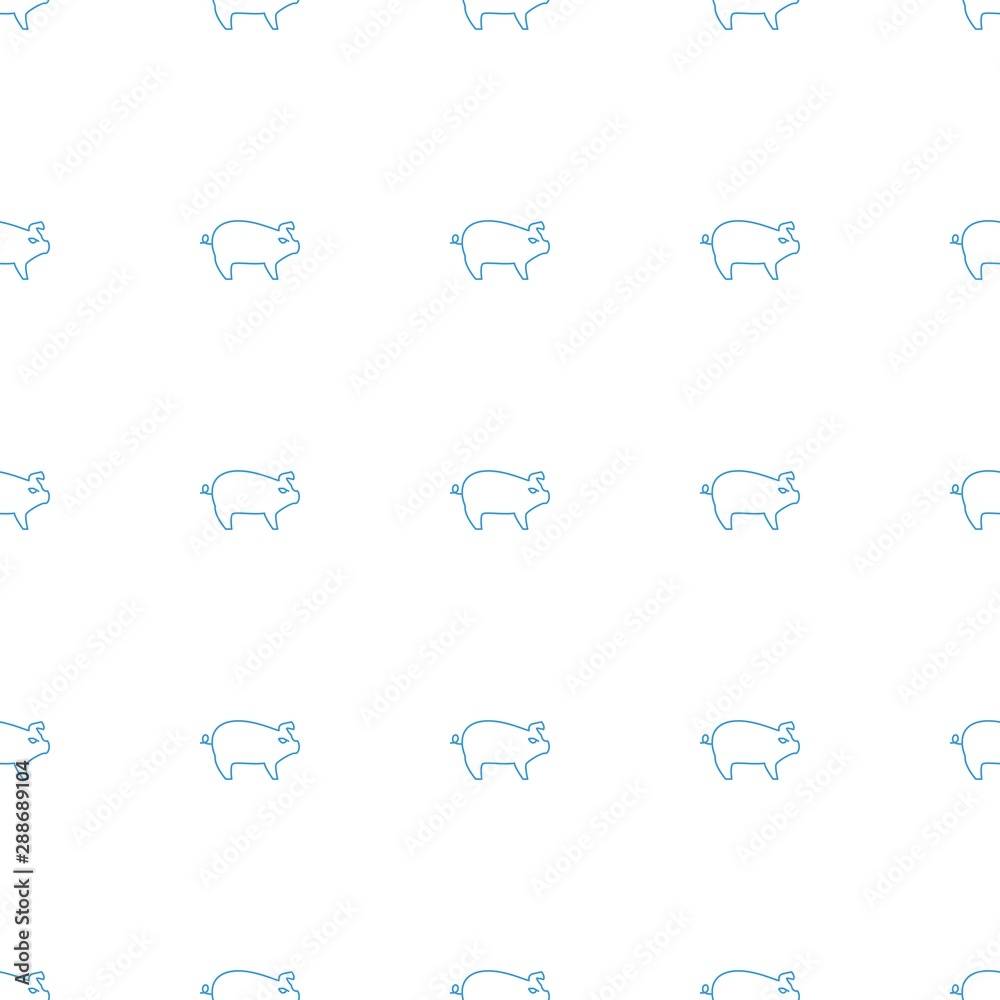 Poster pig icon pattern seamless white background