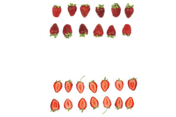 A set of fresh strawberry isolated on white background.