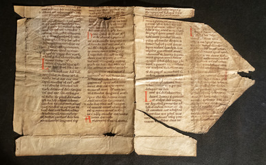 C12th twelfth century MSS manuscript fragment of the Book of Numbers from the Pentateuch...